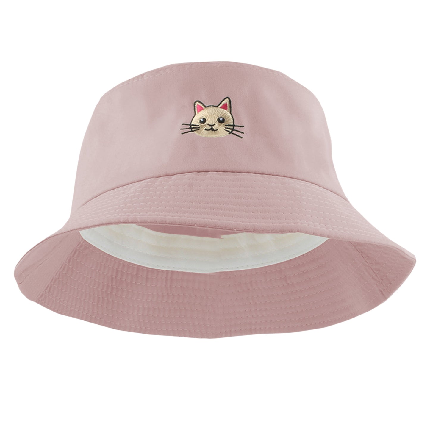 Cute & Stylish Bucket Hat with Cat Embroidery