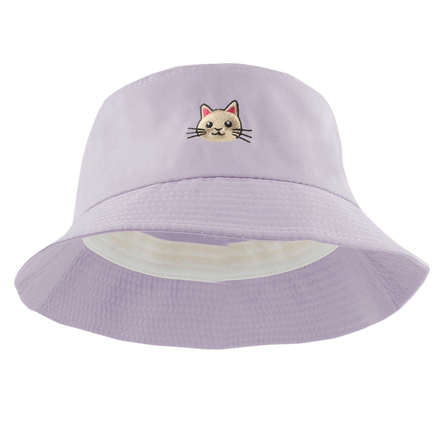 Cute & Stylish Bucket Hat with Cat Embroidery