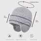 Striped Knit Beanie with Ear Flaps - Winter Warm Hat