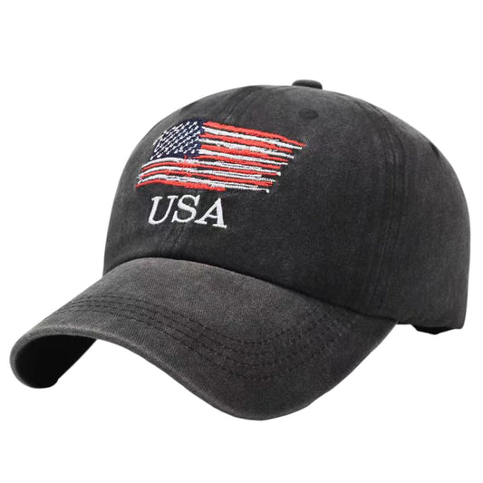 Men's and Women's Baseball Cap with USA Flag Embroidery