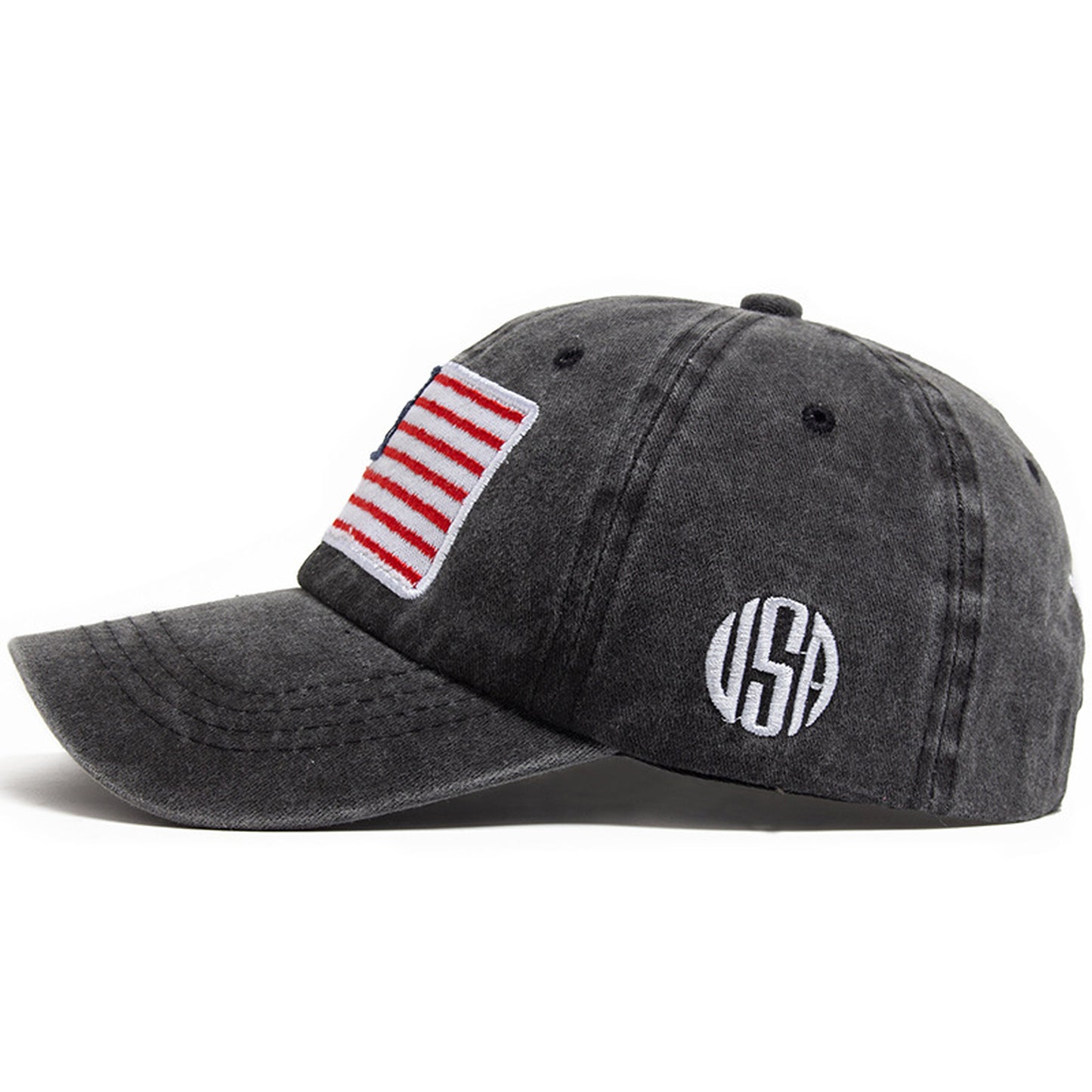 Unisex Vintage Baseball Cap with USA Flag Patch