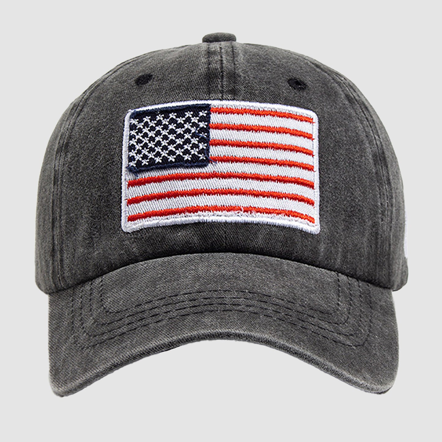 Unisex Vintage Baseball Cap with USA Flag Patch