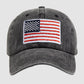 Unisex Vintage Baseball Cap with USA Flag Patch