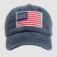 Unisex Vintage Baseball Cap with USA Flag Patch