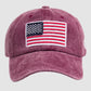 Unisex Vintage Baseball Cap with USA Flag Patch