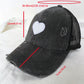 Distressed Trucker Hat with White Heart Patch