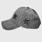 Distressed Baseball Cap with Glitter Star Patches