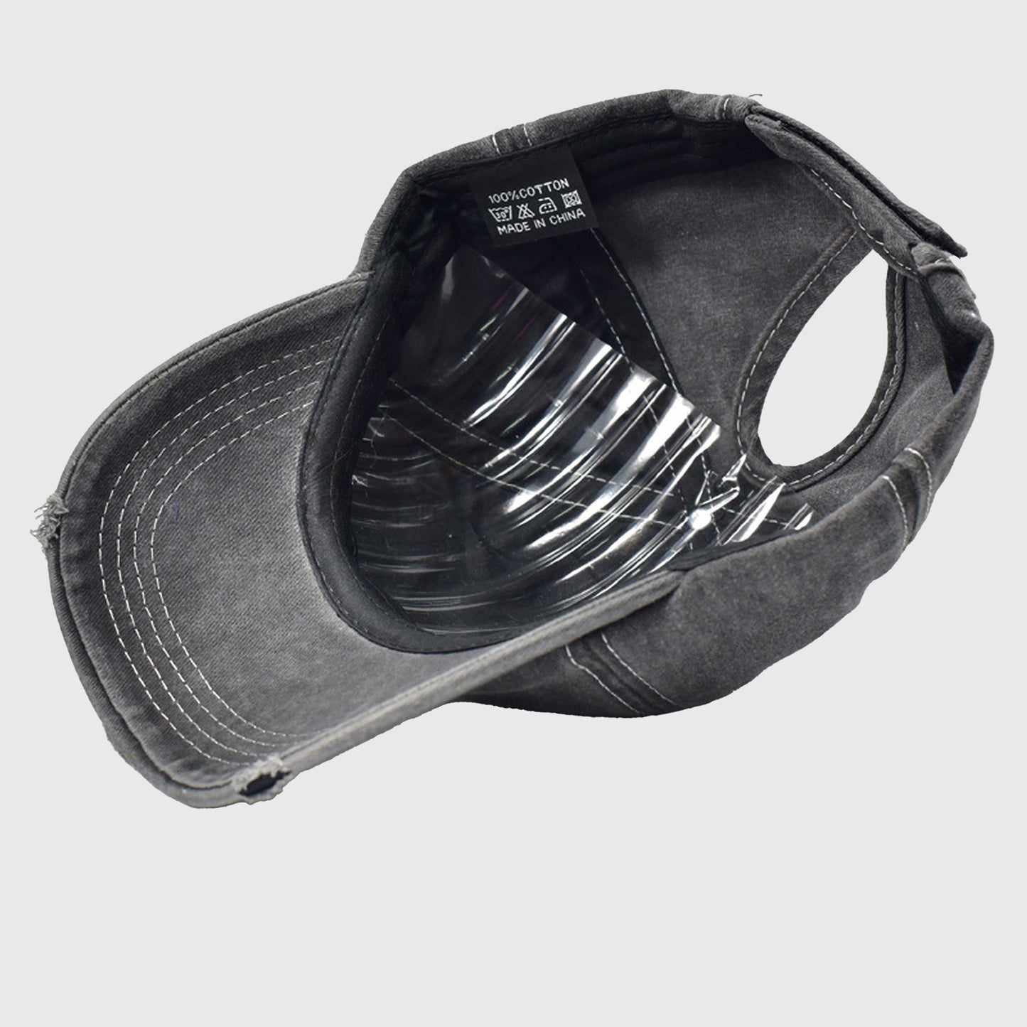 Distressed Baseball Cap with Glitter Star Patches