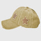 Distressed Baseball Cap with Glitter Star Patches