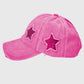 Distressed Baseball Cap with Glitter Star Patches