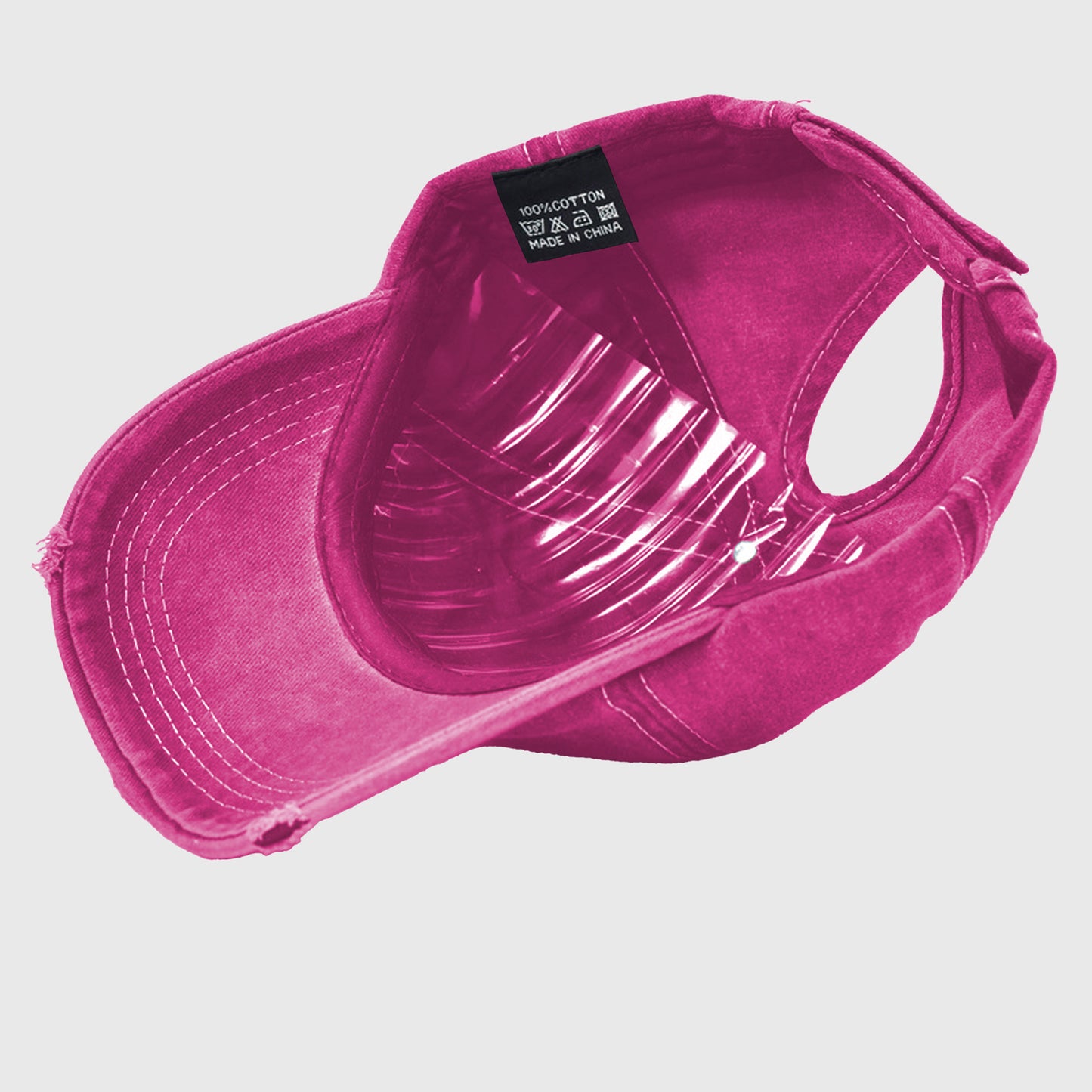 Distressed Baseball Cap with Glitter Star Patches