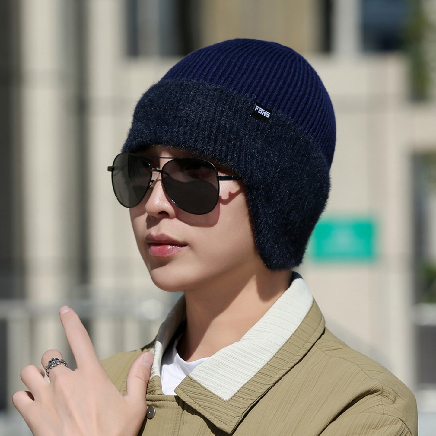Unisex Knit Beanie with Ear Flaps