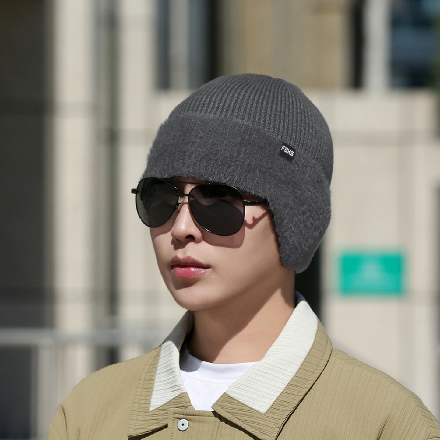 Unisex Knit Beanie with Ear Flaps