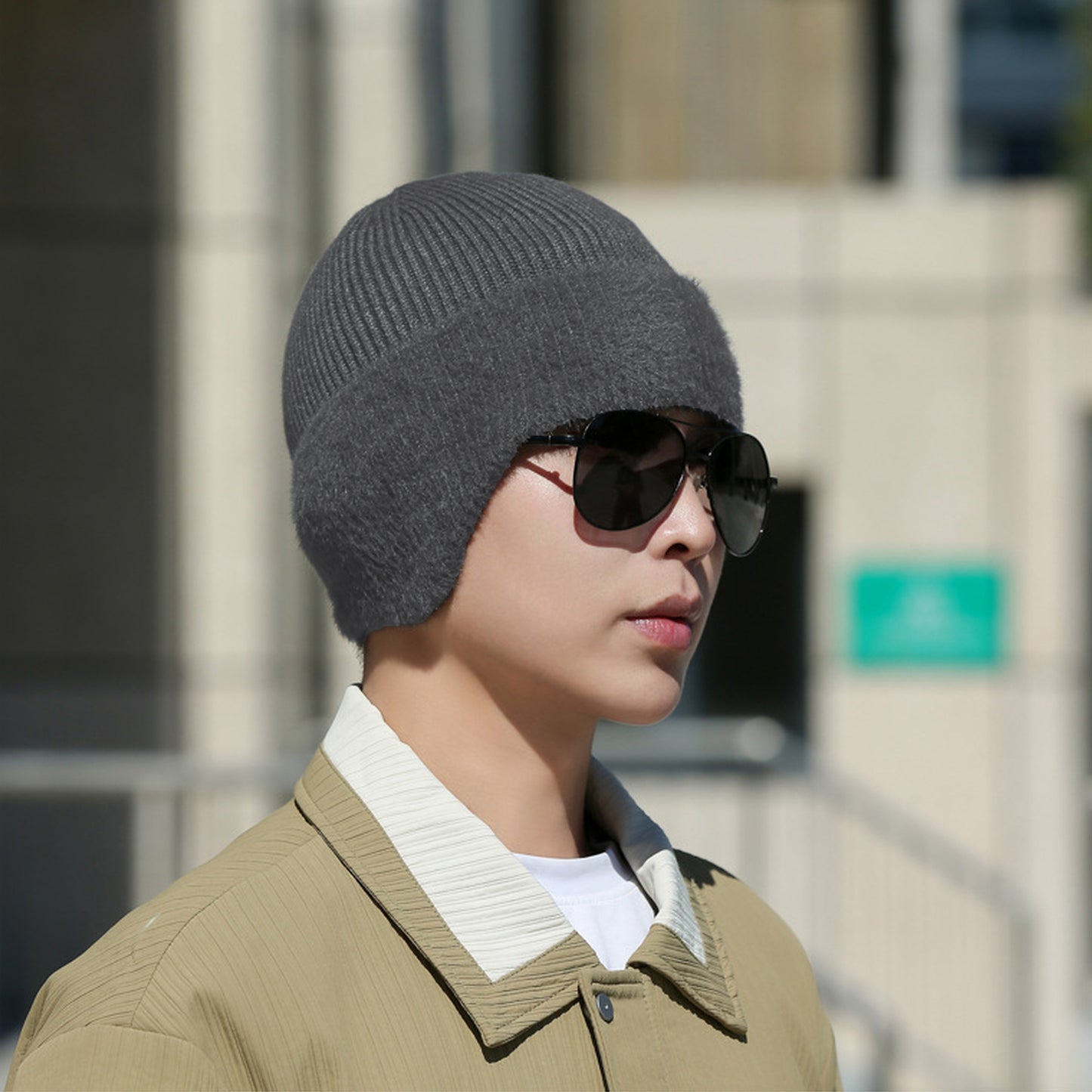 Unisex Knit Beanie with Ear Flaps