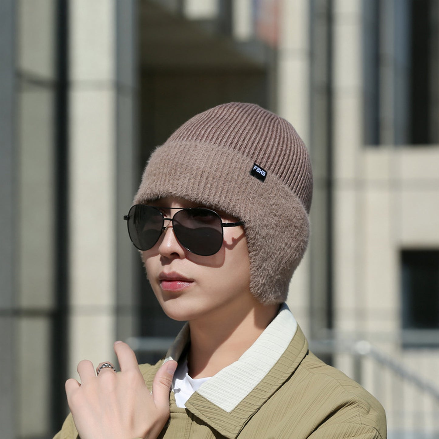 Unisex Knit Beanie with Ear Flaps