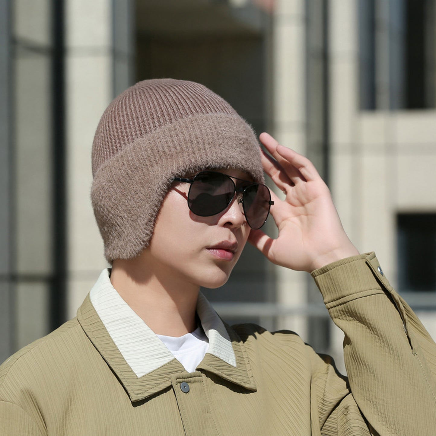 Unisex Knit Beanie with Ear Flaps