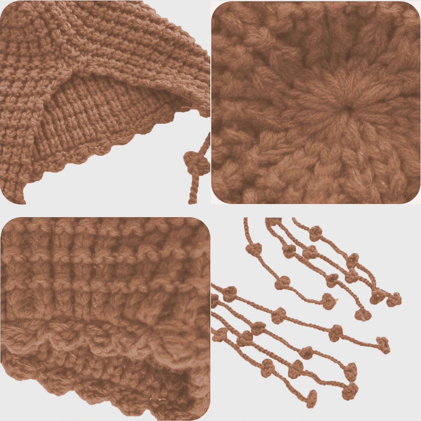 Crochet Beanie with Tassel Details