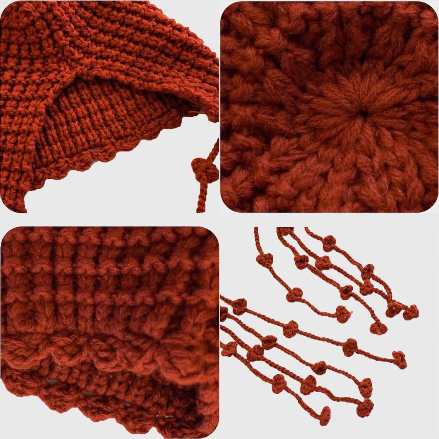 Crochet Beanie with Tassel Details