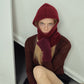 Ribbed Knit Balaclava Hood with Soft Cozy Texture