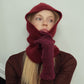 Ribbed Knit Balaclava Hood with Soft Cozy Texture