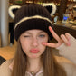 Knit Beanie Hat with Adorable Bear Ears and Soft Ribbed Texture