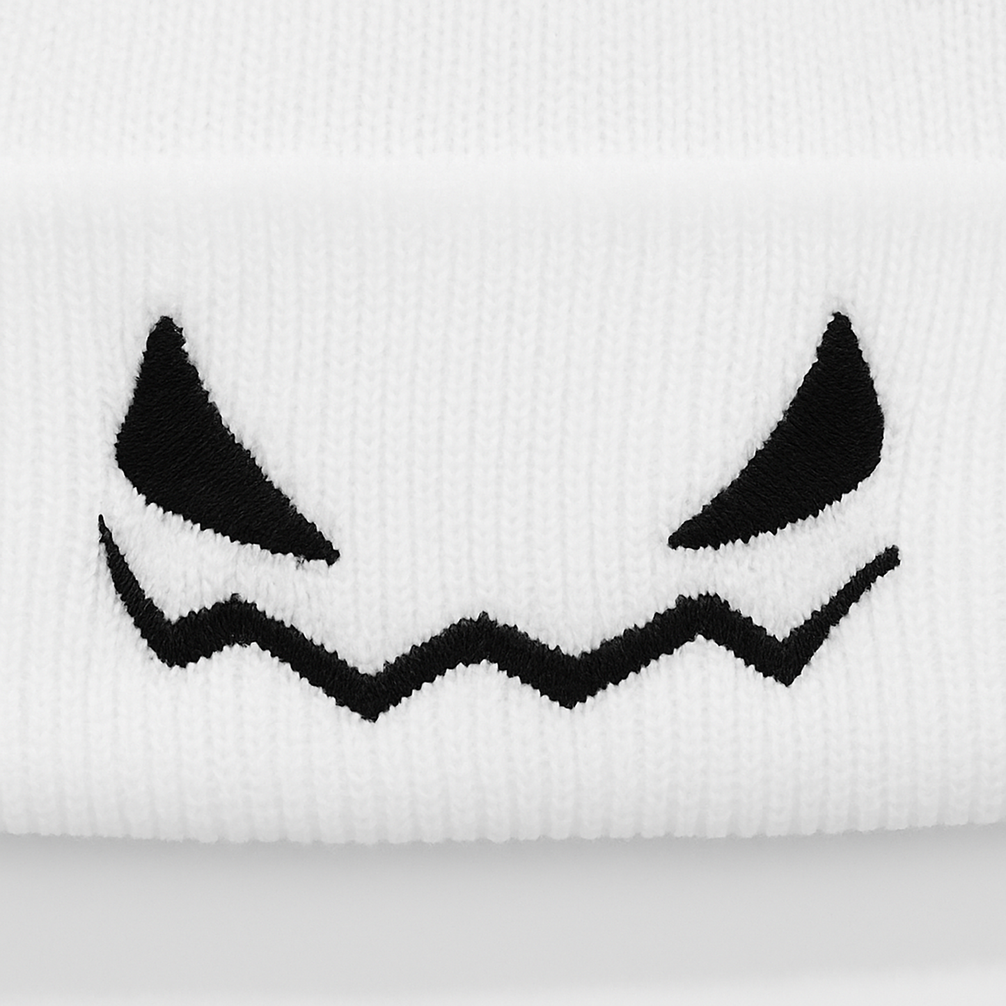 Knit Beanie Hat with Pumpkin Face Embroidery Halloween Themed Design