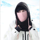 Unisex Fleece Hooded Face Cover with Drawstring Neck Warmer for Cold Weather