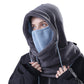Unisex Fleece Hooded Face Cover with Drawstring Neck Warmer for Cold Weather