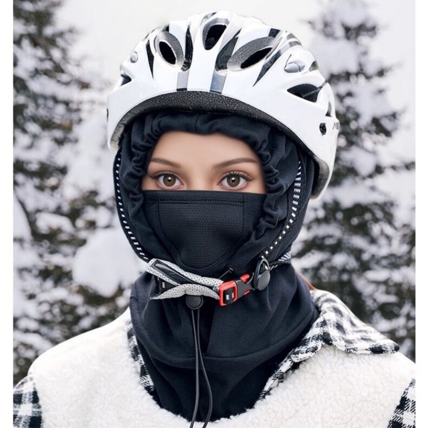 Unisex Lightweight Hooded Neck Gaiter with Adjustable Drawstring and Breathable Mesh Face Panel