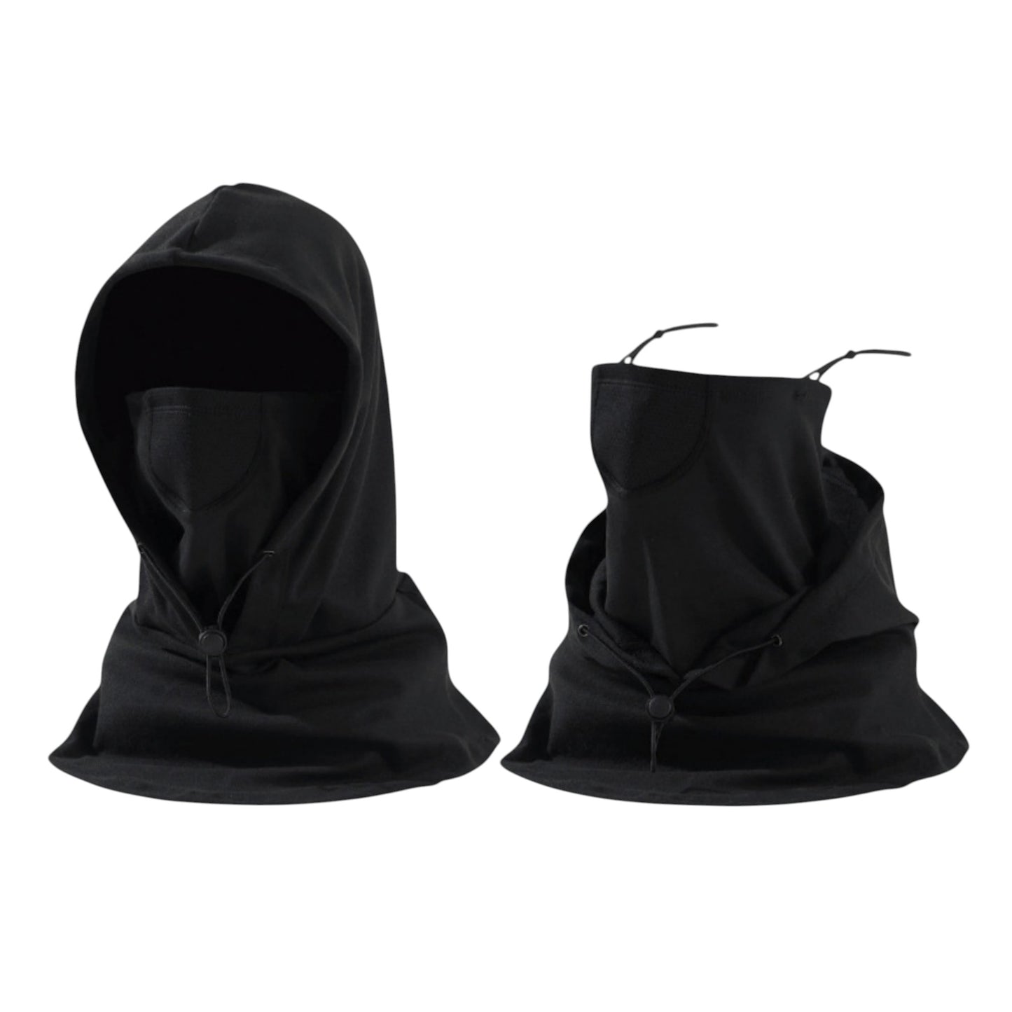 Unisex Lightweight Hooded Neck Gaiter with Adjustable Drawstring and Breathable Mesh Face Panel