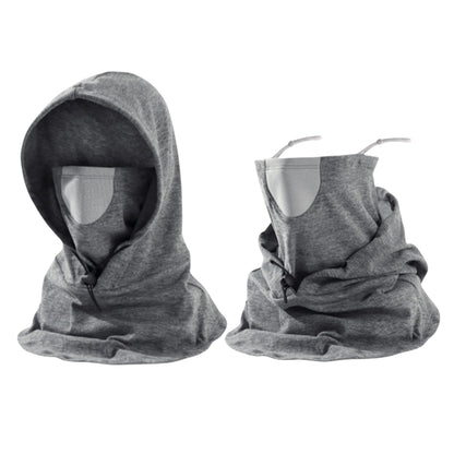 Unisex Lightweight Hooded Neck Gaiter with Adjustable Drawstring and Breathable Mesh Face Panel
