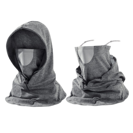 Unisex Lightweight Hooded Neck Gaiter with Adjustable Drawstring and Breathable Mesh Face Panel