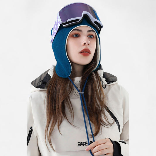 Unisex Fleece Earflap Hat with Adjustable Chin Straps and Soft Lining for Cold Weather