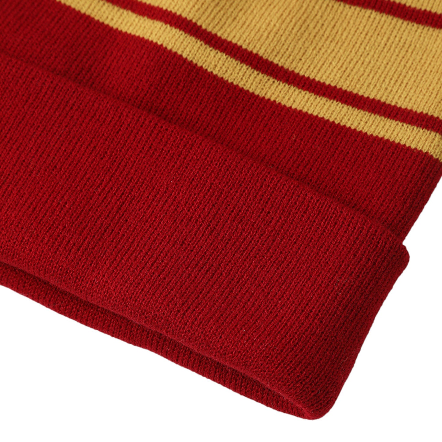 Winter Knit Beanie with Pom and Stripe Design Warm Stretchy Hat for Cold Weather