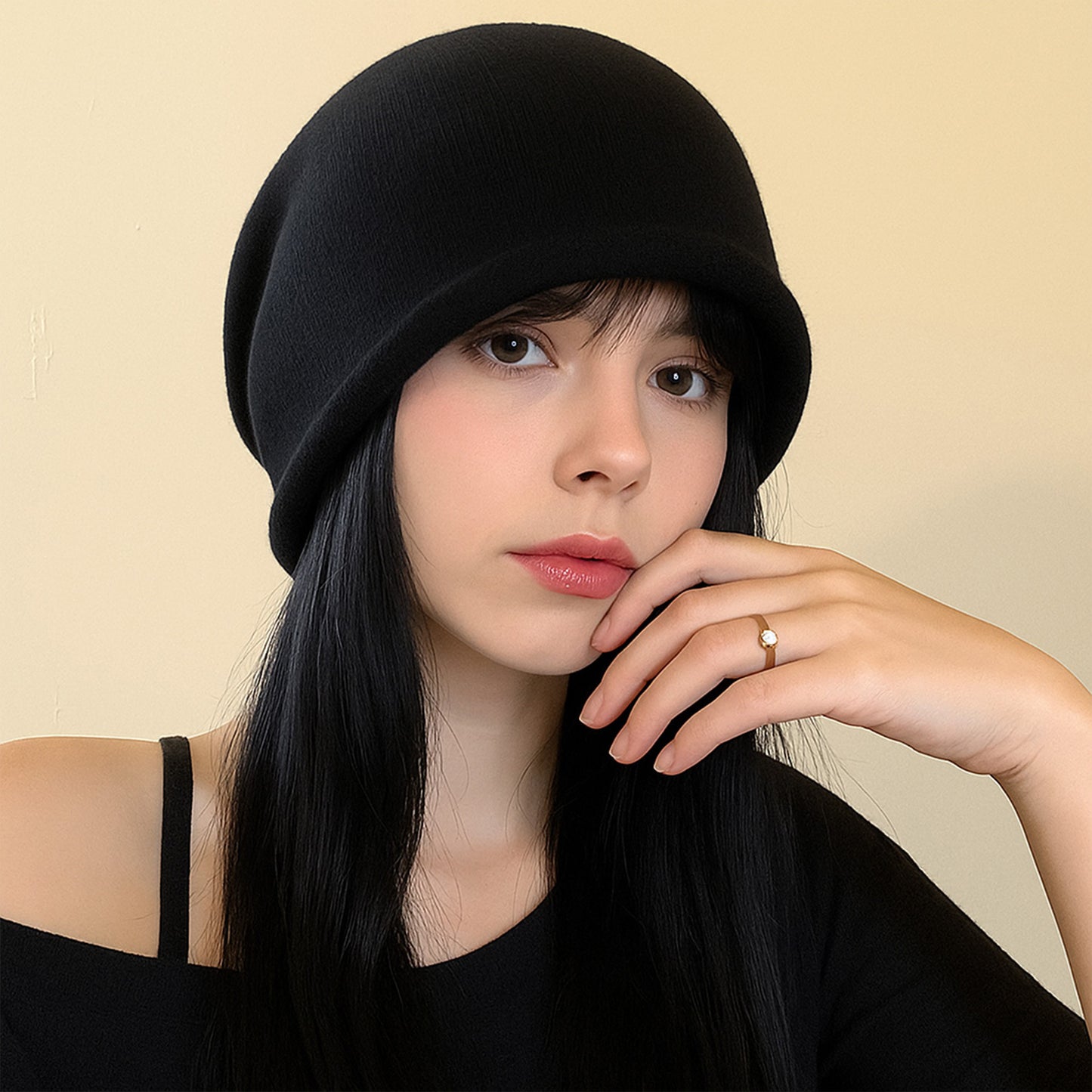 Warm Knit Beanie Soft Stretchy Winter Hat Lightweight Classic Design