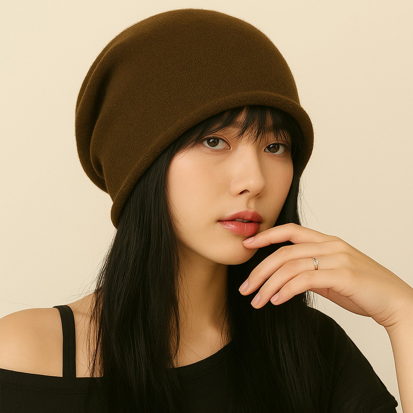 Warm Knit Beanie Soft Stretchy Winter Hat Lightweight Classic Design