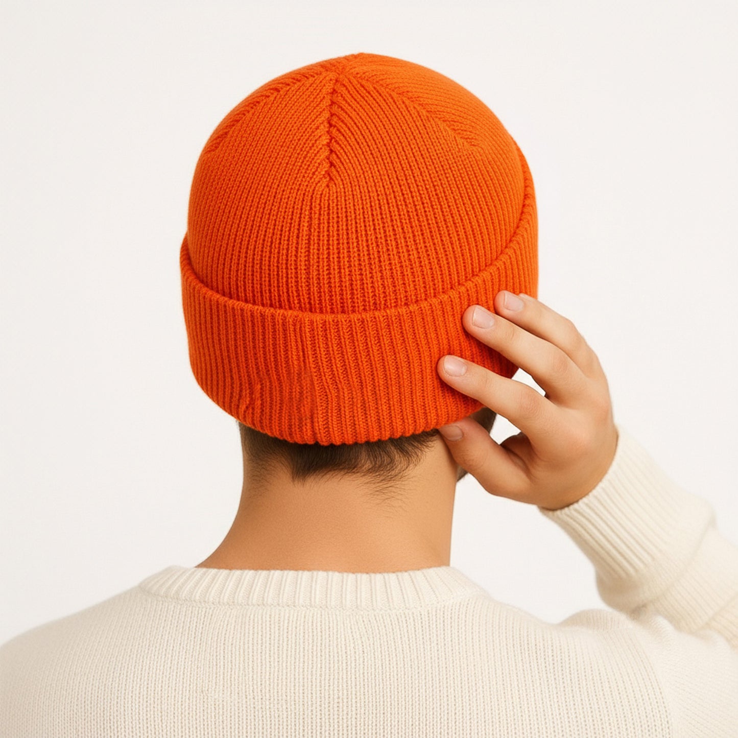 Unisex Warm Knit Beanie Soft Stretchy Cuffed Winter Hat Lightweight Solid Color Design