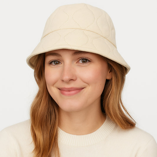 Warm Bucket Hat Soft Padded Winter Cap with Cozy Lining and Classic Design