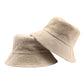 Reversible Bucket Hat Warm Suede Winter Cap Soft Double Sided Style