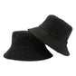 Reversible Bucket Hat Warm Suede Winter Cap Soft Double Sided Style