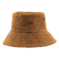 Reversible Bucket Hat Warm Suede Winter Cap Soft Double Sided Style