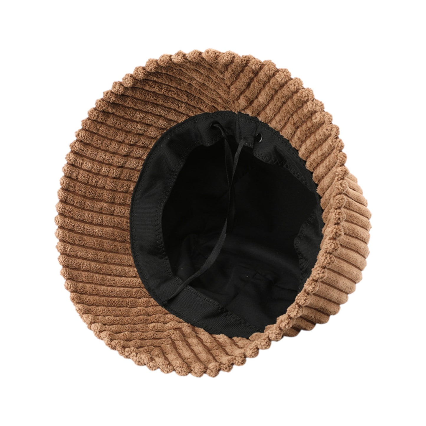 Corduroy Bucket Hat Soft Plush Ribbed Texture Warm Winter Hat with Adjustable Fit