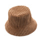 Corduroy Bucket Hat Soft Plush Ribbed Texture Warm Winter Hat with Adjustable Fit