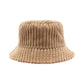 Corduroy Bucket Hat Soft Plush Ribbed Texture Warm Winter Hat with Adjustable Fit