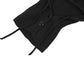 Ribbed Knit Hooded Neck Warmer with Button Closure and Drawstring Design