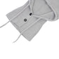 Ribbed Knit Hooded Neck Warmer with Button Closure and Drawstring Design