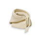 Ribbed Knit Hooded Neck Warmer with Button Closure and Drawstring Design