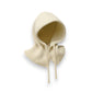 Ribbed Knit Hooded Neck Warmer with Button Closure and Drawstring Design