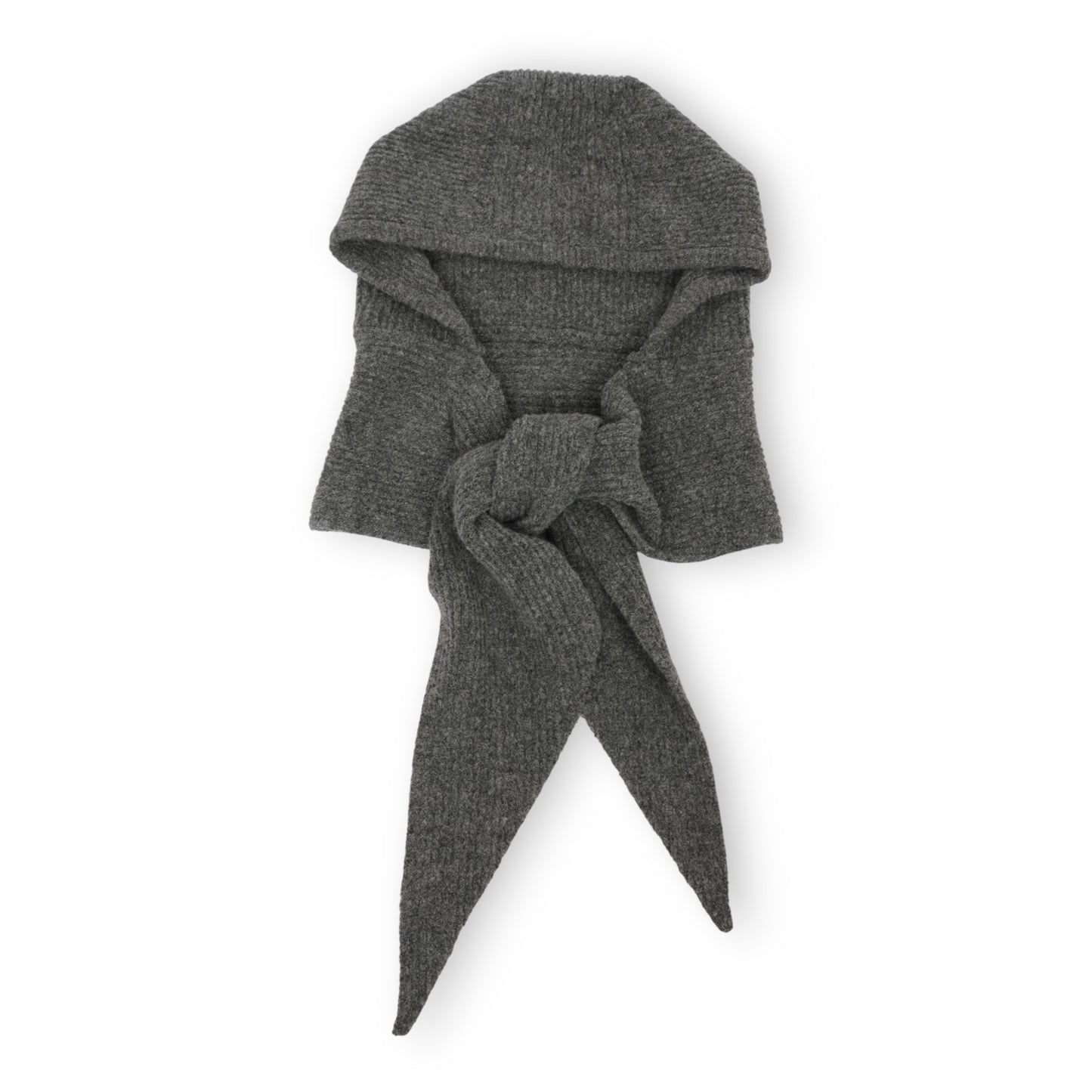 Womens Wool Blend Ribbed Knit Hat with Attached Scarf Warm and Convenient