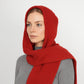 Womens Wool Blend Ribbed Knit Hat with Attached Scarf Warm and Convenient